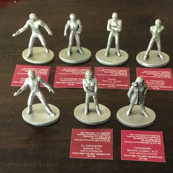 Set of 7 Star Trek: The Next Generation Pewter Characters - Picture 1 of 16